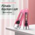 Portable Key Chain Flashlight Waterproof Multi functional Type c Rechargeable Led Strong Light Mini Work Lamp transparent pink