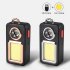 Portable Keychain Light High brightness Energy saving Usb Rechargeable Cob Work Light Inspection Torch silver