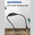 Portable LED Neck Reading Light Built in 1000mAH Lithium Battery Eye Protection USB Charging Touch Sensor LED Reading Light black