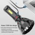 Portable Led Cob Flashlight Built in 18650 Lithium Battery Waterproof Usb  Rechargeable Long Range Torch Work Light Without side lights