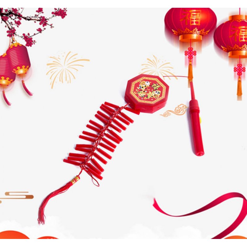 Portable Led Electronic Firecracker Lantern New Year Festival Decorative Firework Wedding Ornament Children Toys red
