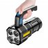 Portable Led Flashlight Rechargeable Outdoor Emergency Light Cob Searchlight Strong Light Torch Blue