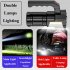 Portable Led Flashlight Rechargeable Outdoor Emergency Light Cob Searchlight Strong Light Torch Blue