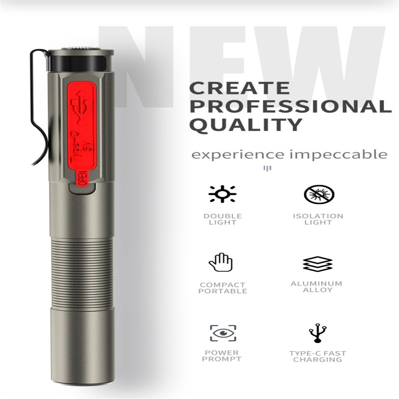 Portable Led Pen Light Built-in 350mah Battery Type-c Charging Waterproof Lamp