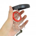 Portable Luminous Compass With Mirror Waterproof Multifunctional For Outdoor Exploration Hiking Climbing White luminous scale ring