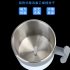 Portable Magnetized Cup Drink Rotating Cup Coffee Mixing Cup for Home Office white