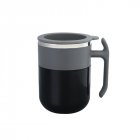Portable Magnetized Cup Drink Rotating Cup Coffee Mixing Cup for Home Office black
