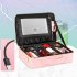 Portable Makeup Bag with Led Lights Mirror Make Up Case Organizer with Adjustable Dividers Pink 38 X 28 X 11cm