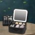 Portable Makeup Bag with Led Lighted Mirror Makeup Case Organizer with Adjustable Dividers White 26 X 23 X 11cm