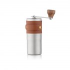 Portable Manual Coffee Grinder Adjustable Grind Size Detachable Design Leather Case Mill Machine brown