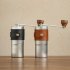 Portable Manual Coffee Grinder Adjustable Grind Size Detachable Design Leather Case Mill Machine brown