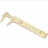 Portable Measuring Tool 100mm Mini Solid Brass Slide Ruler Scale Vernier Gold Caliper Yellow