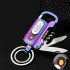 Portable Metal Keychain Bottle Opener Lighter Multi function Key Ring Outdoor Waterproof Tool color GQG9