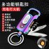 Portable Metal Keychain Bottle Opener Lighter Multi function Key Ring Outdoor Waterproof Tool Rose gold GQG9