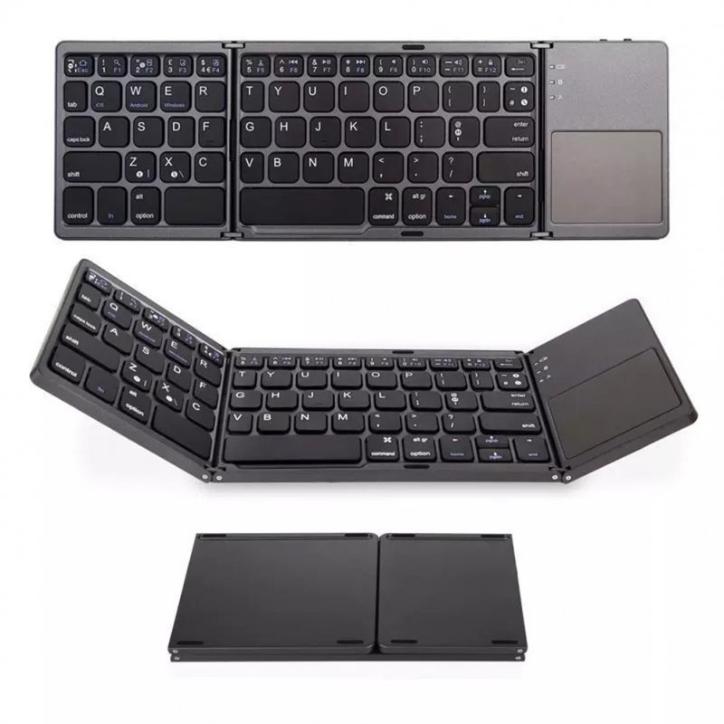 Portable Mini Bluetooth Keyboard Wireless Foldable Trackpad Keyboard