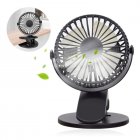 Portable Mini Clip Fan 360 Degree Rotation 3 Speed Adjustable Low Noise Usb Rechargeable Cooling Fan black
