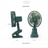 Portable Mini Clip On Fan 3 Levels 2000mah Battery Below 36db Low Noise Mute Desktop Fan Air Cooling Fan 2000mAh dark green