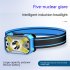 Portable Mini Cob Led Headlight Usb Charging Head mounted Flashlight Torch Outdoor Fishing Light red