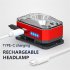 Portable Mini Cob Led Headlight Usb Charging Head mounted Flashlight Torch Outdoor Fishing Light red