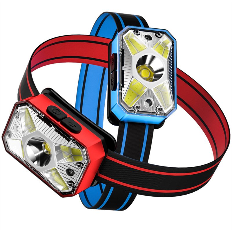 Portable Mini Cob Led Headlight Usb Charging Head-mounted Flashlight Torch Outdoor Fishing Light