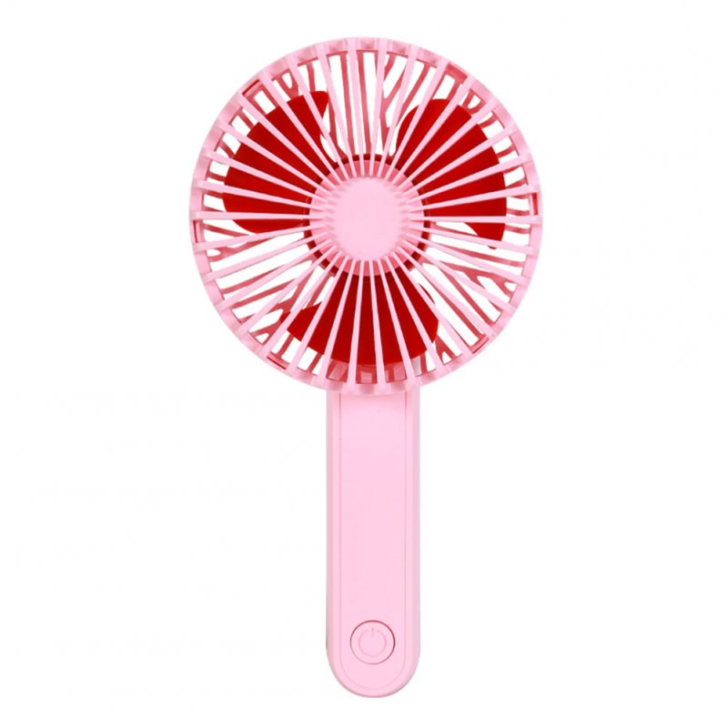 Portable Mini Fan Foldable Mute USB Power Rechargeable Hand Bar Fans Pink_8.3cm * 5cm * 16.5cm