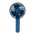 Portable Mini Fan Foldable Mute USB Power Rechargeable Hand Bar Fans Dark blue 8 3cm   5cm   16 5cm