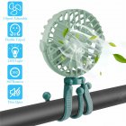 Portable Mini  Fan With Led Light Octopus Bracket Usb Rechargeable Baby Stroller Silent Cooling Fan green