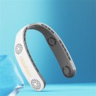 Portable Mini Hanging Neck Fan Bladeless Usb Rechargeable Leafless Air Cooler Cooling Wearable Neckband Fans White