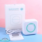 Portable Mini  Printer Handheld Mobile Phone Bluetooth compatible Connection Pocket Thermal Printer square green 6 rolls of paper  plain paper 