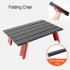 Portable Mini Table Outdoor Camping Foldable Lightweight Aluminum Alloy Coffee Desk with Carry Bag red and black