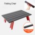 Portable Mini Table Outdoor Camping Foldable Lightweight Aluminum Alloy Coffee Desk with Carry Bag wood color 1