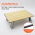 Portable Mini Table Outdoor Camping Foldable Lightweight Aluminum Alloy Coffee Desk with Carry Bag wood color 1