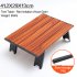 Portable Mini Table Outdoor Camping Foldable Lightweight Aluminum Alloy Coffee Desk with Carry Bag wood color 3