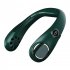 Portable Neck Fan Bladeless Usb Rechargeable Wearable Head Fan Hands free Mini Cooler For Outdoor Sports Travel Dark night green