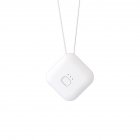 Portable Necklace Air Purifier Remove Formaldehyde PM2.5 Anion Air Freshener Square [white]