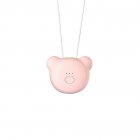 Portable Necklace Air Purifier Remove Formaldehyde PM2.5 Anion Air Freshener Bear [Pink]