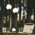 Portable Outdoor Camping Atmosphere Light Charging Table Lamp Bedroom Bedside Night Lights with Handle Black
