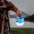 Portable Outdoor Camping Light  Rechargeable 1200mAh Battery Solar Powered And USB Charging  Outdoor Camping Hanging Tent Lamp With Adjustable Brightness Blue S