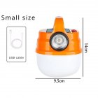 Portable Outdoor Camping Light, Rechargeable 1200mAh Battery Solar Powered And USB Charging, Outdoor Camping Hanging Tent Lamp With Adjustable Brightness orange color small small