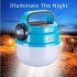 Portable Outdoor Camping Light  Rechargeable 1200mAh Battery Solar Powered And USB Charging  Outdoor Camping Hanging Tent Lamp With Adjustable Brightness Blue S