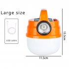 Portable Outdoor Camping Light, Rechargeable 1200mAh Battery Solar Powered And USB Charging, Outdoor Camping Hanging Tent Lamp With Adjustable Brightness orange color large large