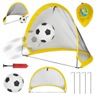 Portable Outdoor Children  Football  Toy  Set Folding Goal Iron Pole Pump Wear resistant Retractable Football Stand Kit Holiday Gifts Medium  75CM 