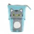 Portable Pencil Pouch Standing Pen Holder Cute Pencil Bags Stand Up Pen Case Cartoon Pencil Pens Storage Box gray cat 498
