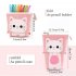 Portable Pencil Pouch Standing Pen Holder Cute Pencil Bags Stand Up Pen Case Cartoon Pencil Pens Storage Box Coffee cat 504