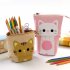 Portable Pencil Pouch Standing Pen Holder Cute Pencil Bags Stand Up Pen Case Cartoon Pencil Pens Storage Box gray cat 498