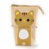 Portable Pencil Pouch Standing Pen Holder Cute Pencil Bags Stand Up Pen Case Cartoon Pencil Pens Storage Box Coffee cat 504
