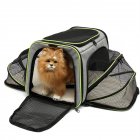 Portable Pet Carrier Bag Expandable Foldable Breathable Adjustable Shoulder Strap Outdoor Travel Bag light grey