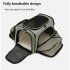 Portable Pet Carrier Bag Expandable Foldable Breathable Adjustable Shoulder Strap Outdoor Travel Bag light grey