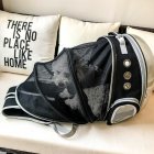 Portable Pet Cat Backpack Foldable Multi Function Bag Large Space Capsule Cage black