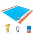Portable Picnic  Mat Pocket Blanket Waterproof Beach Mat Blanket Ground Mat Mattress Outdoor Picnic Camping Tent Mat Orange white blue